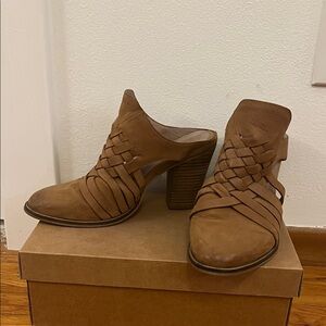 Seychelles Woven Leather Heeled Mules